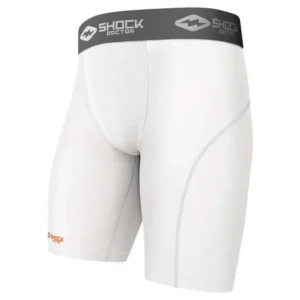 Short SHOCK DOCTOR de Compression Blanc pour coquille 220 – Offre partenaire club -10%