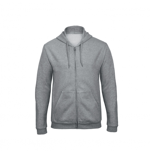 Sweat à capuche zippé homme sportwear personnalisable hexagone combat grey heather