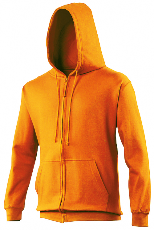 Sweat shirt capuche zippé personnalisable homme orange crush