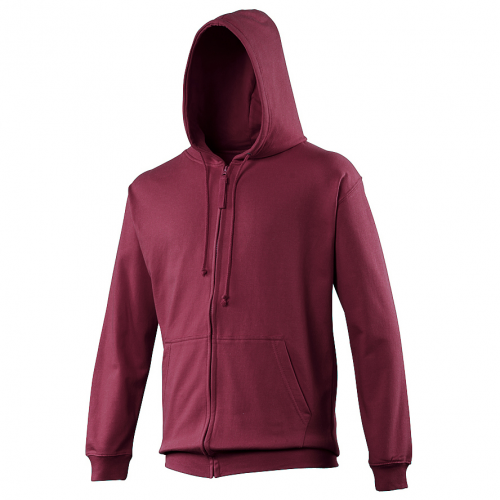 Sweat shirt capuche zippé personnalisable homme burgundy