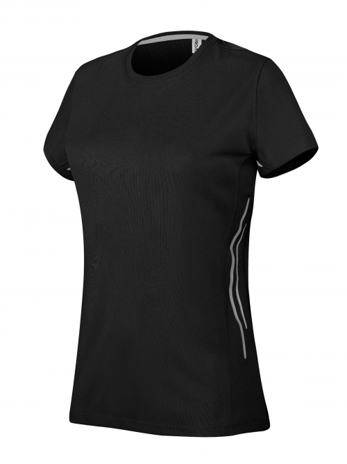 t-shirt bi matière personnalisable femme black-grey silver