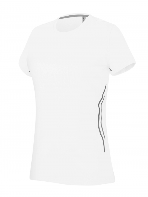 t-shirt bi matière personnalisable femme white-grey silver