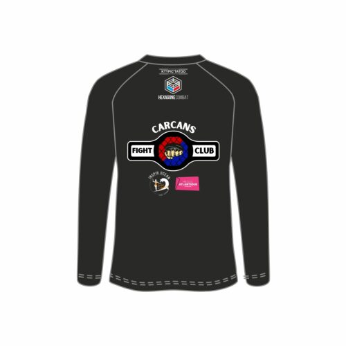 Rashguard manches longues personnalisé Carcans Fight Club noir dos