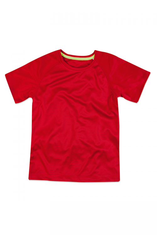 t-shirt enfant pro active sportwear personnalisable hexagone combat red crimson