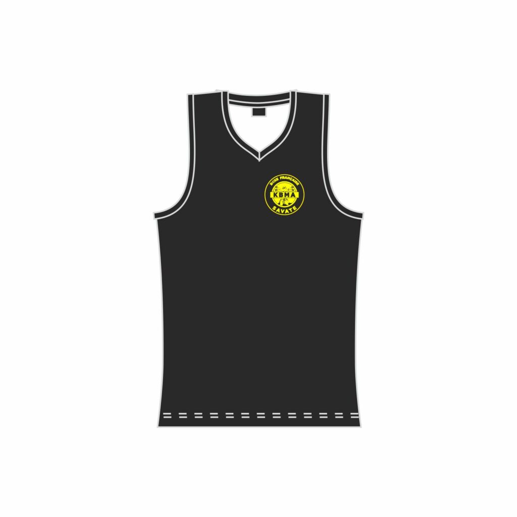 débardeur personnalisé savate boxe française KBMA Hexagone combat face col V