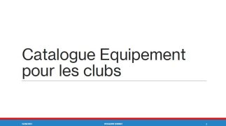 Catalogue équipements club
