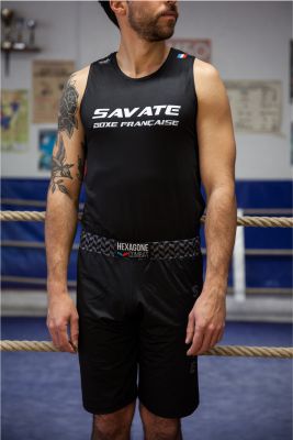 Short et t-shirt homme de Savate Boxe Française collection Savate Hexagone Combat