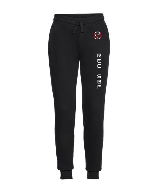 pantalon de jogging coton noir personnalisé RECBF Hexagone Combat face