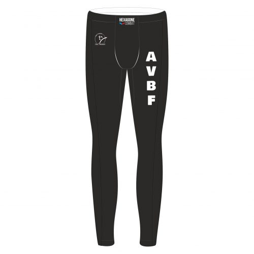 legging de savate boxe francaise personnalisé avbf hexagone combat noir face