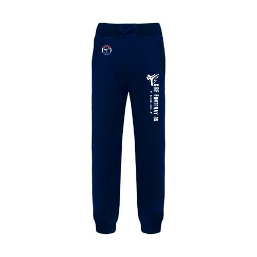 Pantalon jogging coton personnalisé Fontenay Le Comte hexagone combat face BLEU MARINE NOUVELLE COLLECTION