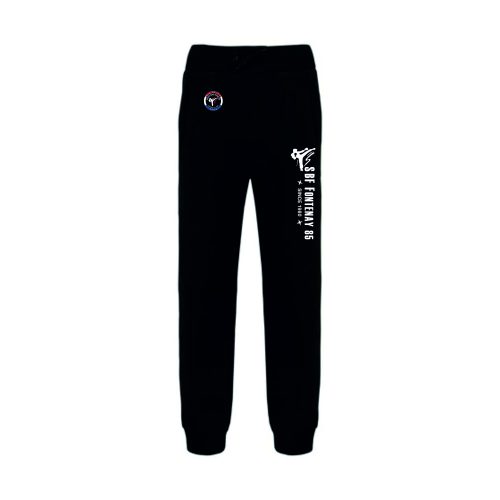 Pantalon jogging coton personnalisé Fontenay Le Comte hexagone combat face NOIR NOUVELLE COLLECTION