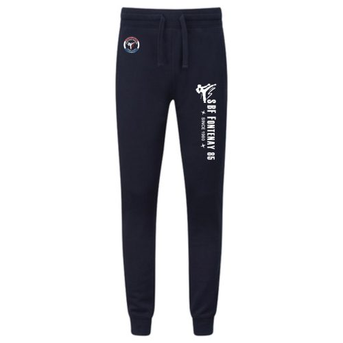 Pantalon de jogging coton personnalisé Fontenay Le Comte hexagone combat face bleu marine