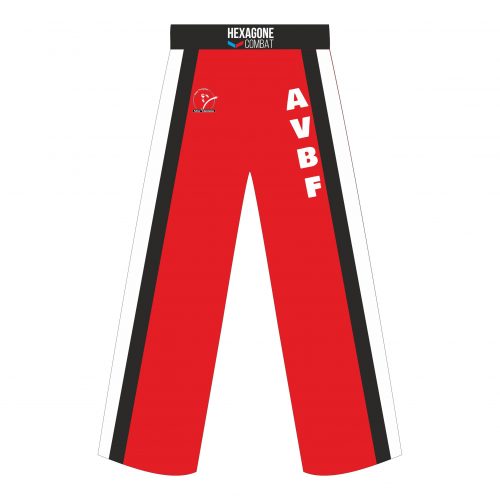 pantalon de savate boxe francaise personnalisé avbf hexaone combat face