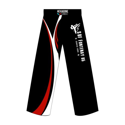 pantalon de Savate Boxe Francaise modèle Homme personnalisé Fontenay Le Comte Hexagone Combat face