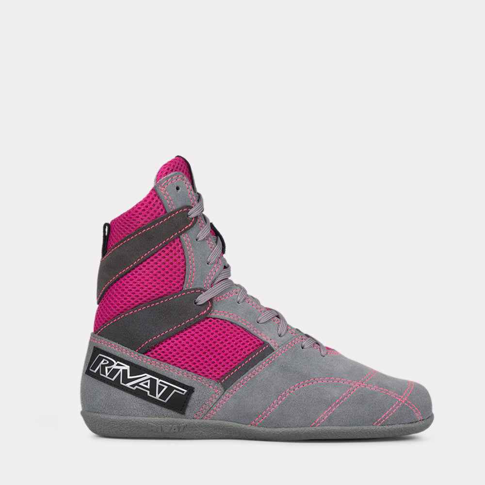 Chaussures de boxe française RIVAT TOP LADY LIGHT - Gris / Fuchsia – Image 3