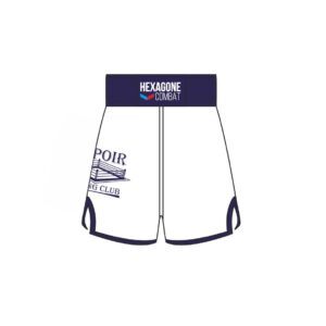 Short de Boxe Anglaise  EBC – Blanc et bleu