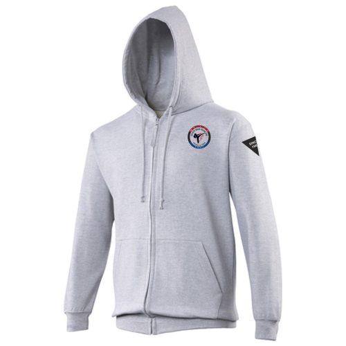 Sweat capuche personnalisé Fontenay Le Comte hexagone combat face gris