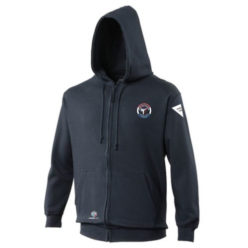 Sweat capuche personnalisé Fontenay Le Comte hexagone combat face bleu marine