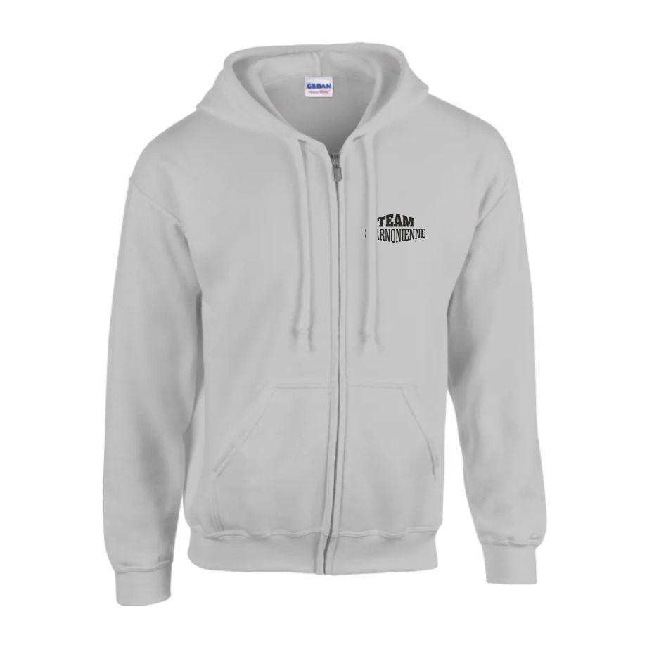 sweat-zip-hors ring-gris-team-sparnonienne-face