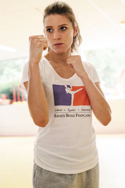 t-shirt liberte savate femme face hexgone combat