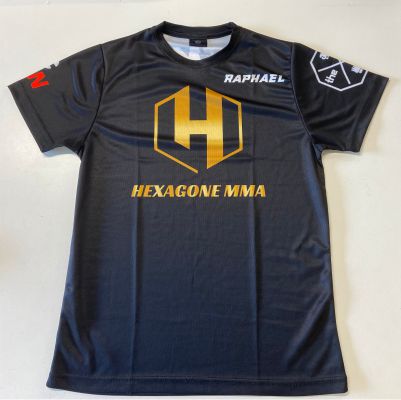 T-shirt sportswear personnalisable en sublimation Hexagone Combat MMA face col rond Hommeà plat