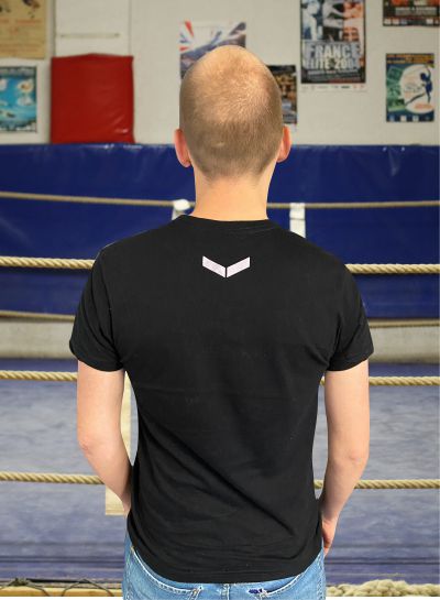 t-shirt sportwear hexagone combat noir dos homme