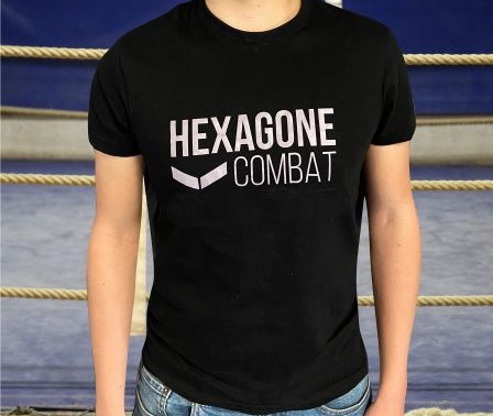 t-shirt personnalisé Hexagone Combat noir Enfant face