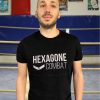 t-shirt sportwear hexagone combat noir homme