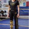 Tenue de Savate Boxe Française Nokefa femme pantalon t-shirt face