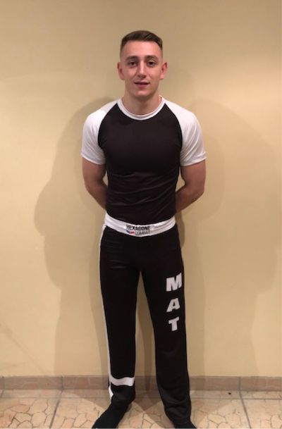 tenue personnalisée pantalon t shirt collegiens savate boxe francaise hexagone combat homme face