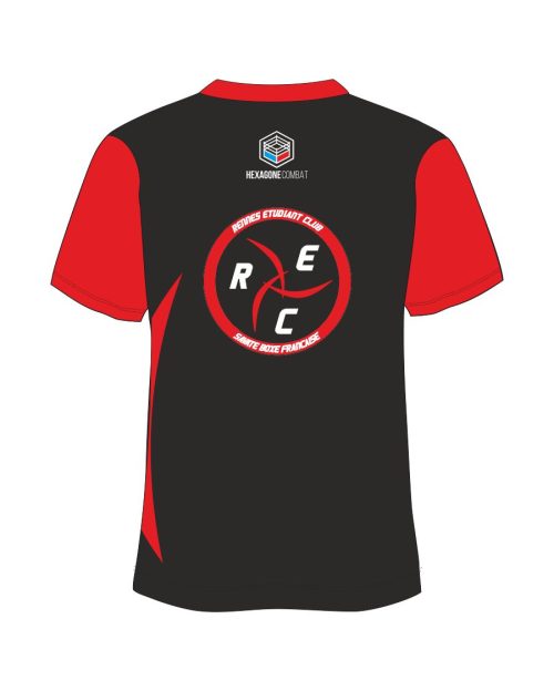 T-shirt de Savate Boxe Francaise modèle Homme personnalisé RECBF Hexagone Combat dos