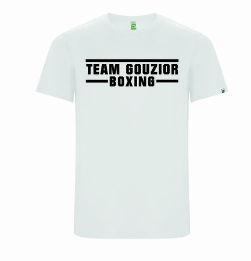 t-shirt personnalisé team gouzior face blanc hexagone combat